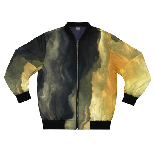 Black & Gold Sky Men's Bomber Jacket (AOP)