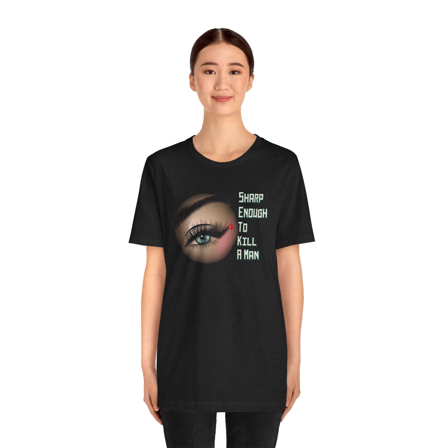 Sharp Enough (green eye) Unisex Jersey Short Sleeve Tee