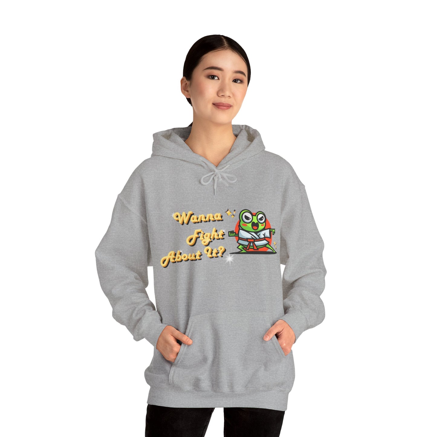 Feeling Froggy "Wanna Fight About It" Unisex Heavy Blend™ Hooded Sweatshirt