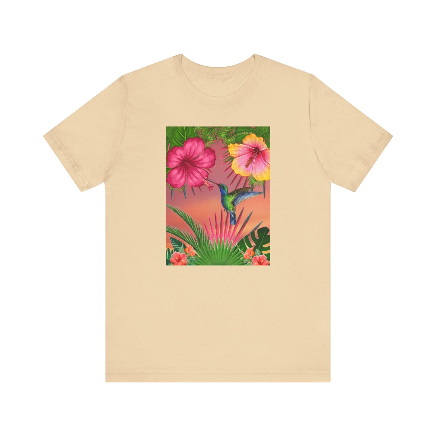 Hummingbird & Hibiscus Unisex Jersey Short Sleeve Tee