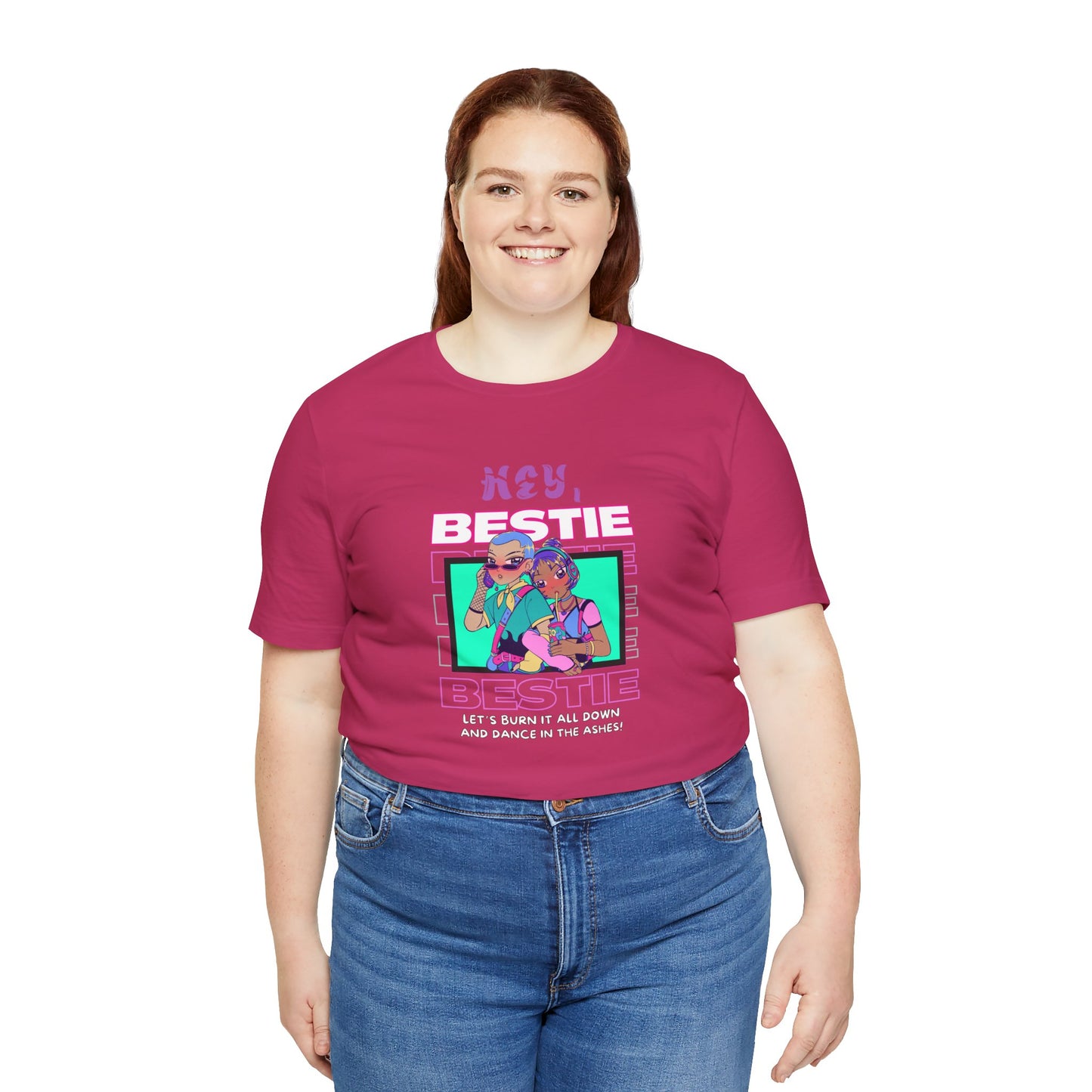 Hey Bestie... Unisex Jersey Short Sleeve Tee