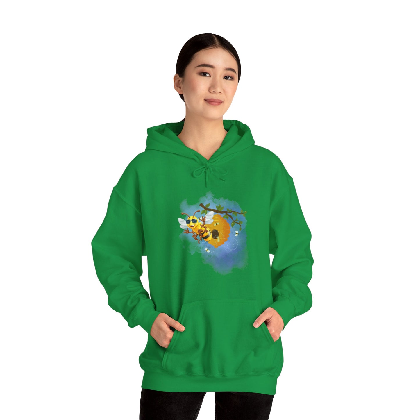 Super Cool Bee, Bro Unisex Heavy Blend™ Hooded Sweatshirt