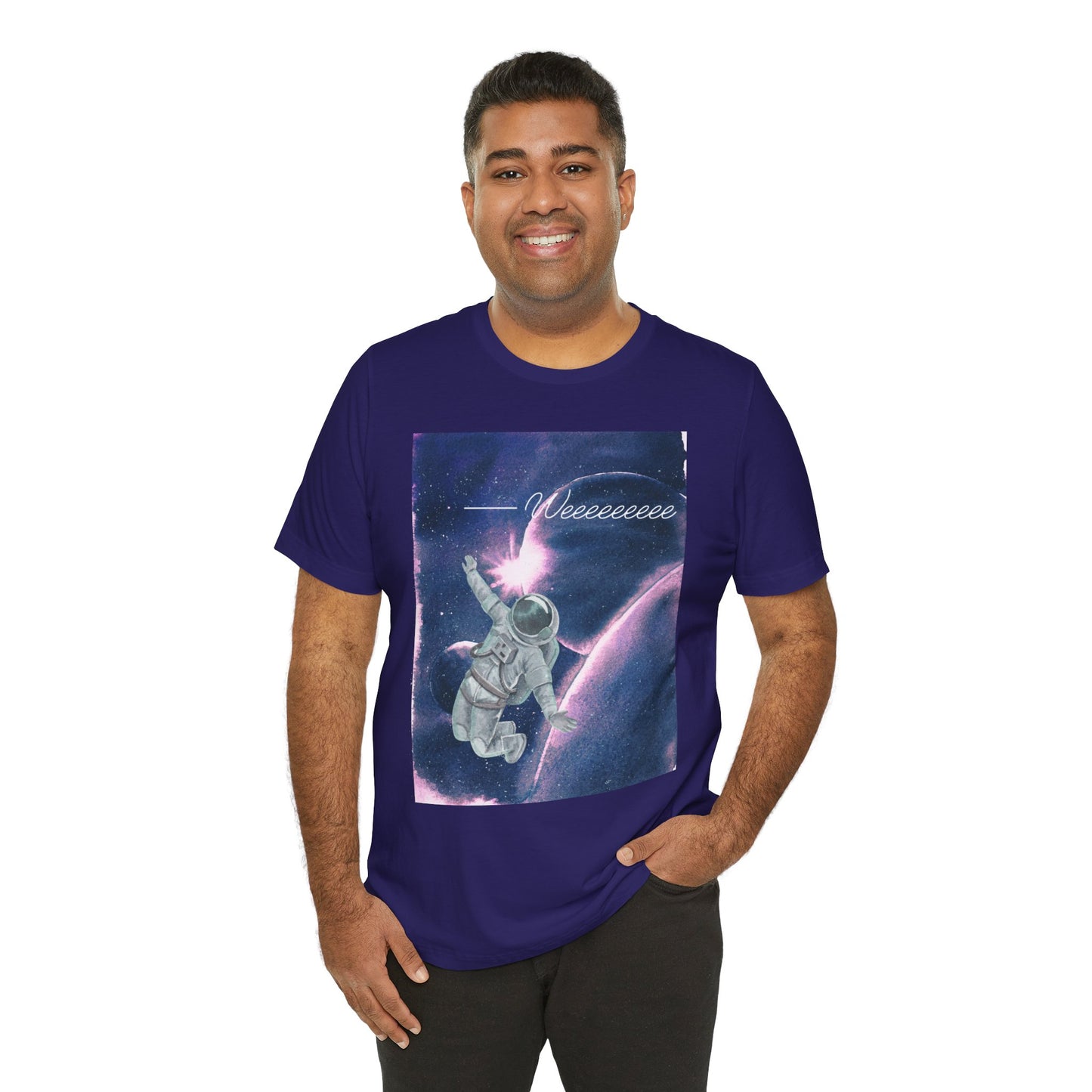 Astronaut says "Weeeeeee" Unisex Jersey Short Sleeve Tee