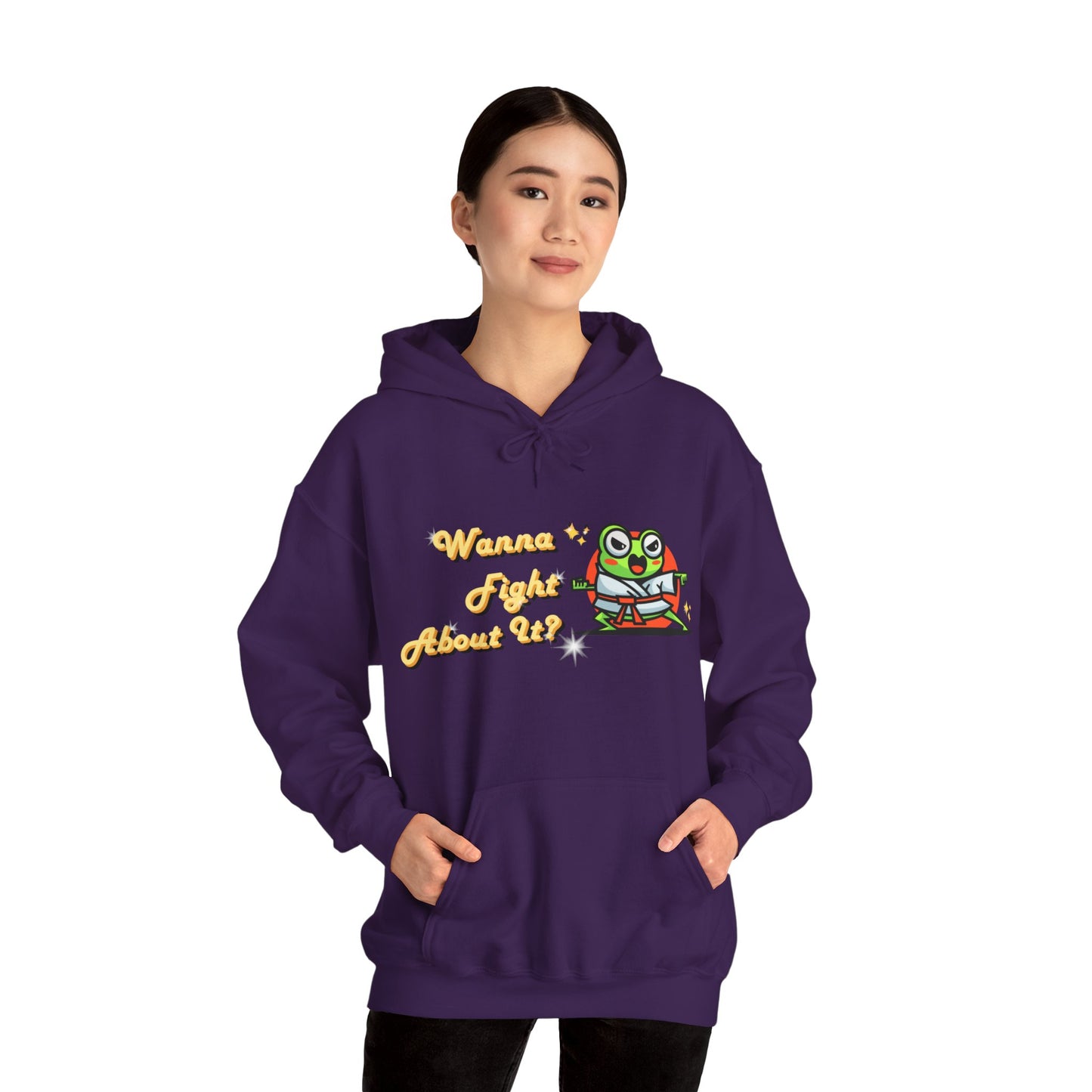 Feeling Froggy "Wanna Fight About It" Unisex Heavy Blend™ Hooded Sweatshirt