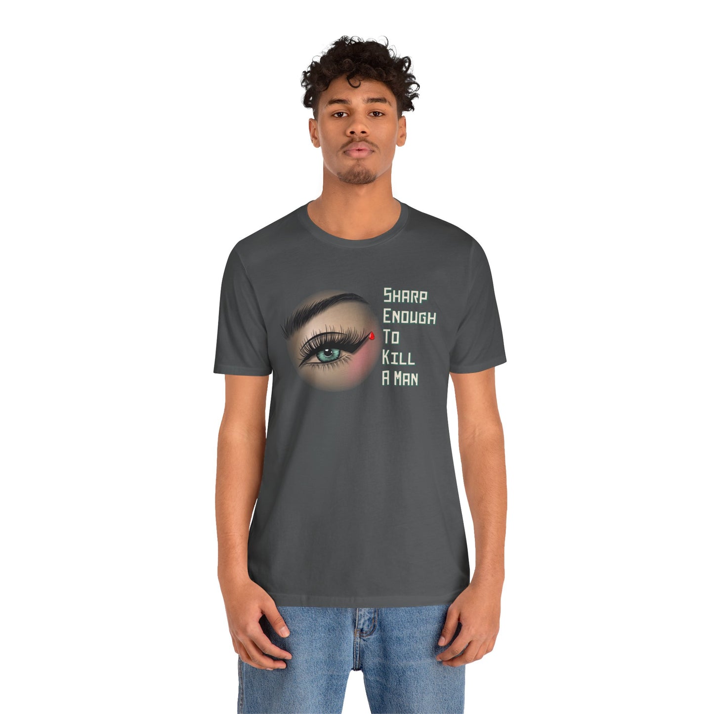 Sharp Enough (green eye) Unisex Jersey Short Sleeve Tee