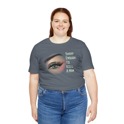 Sharp Enough (green eye) Unisex Jersey Short Sleeve Tee