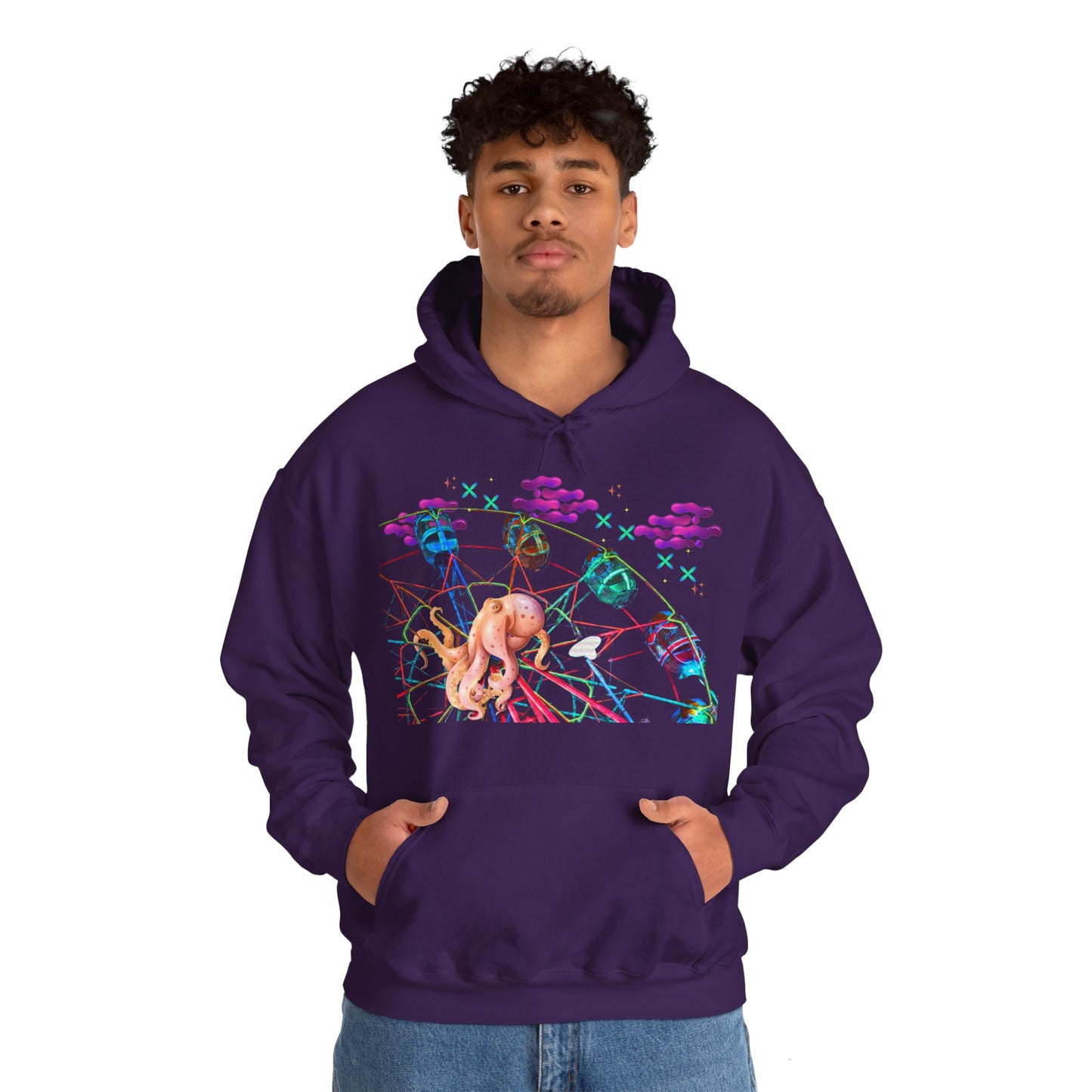 Octopi Ferris Wheel Unisex Heavy Blend™ Hooded Sweatshirt