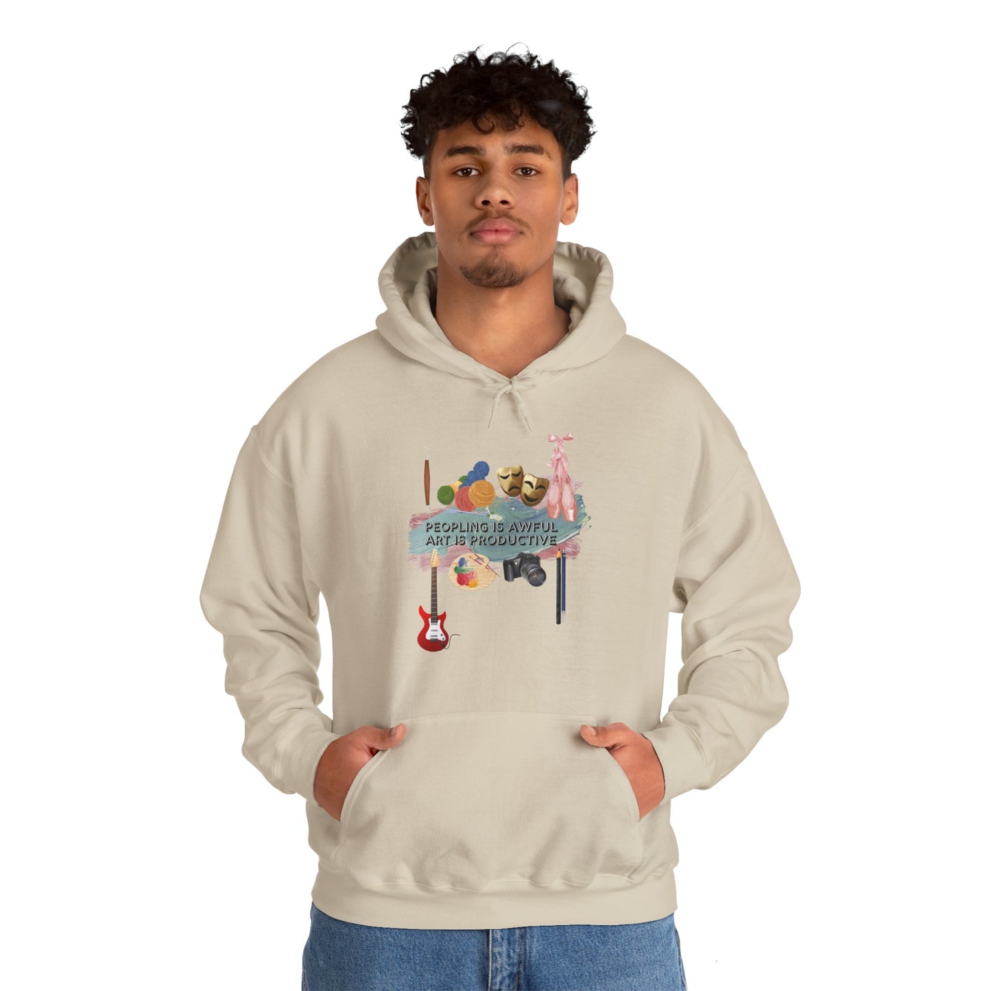 Peopling is awful. Art is productive. Unisex Heavy Blend™ Hooded Sweatshirt