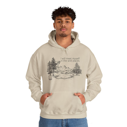 I Will Meet Myself In The Wild Places - Minimalist Unisex Heavy Blend™ Hooded Sweatshirt