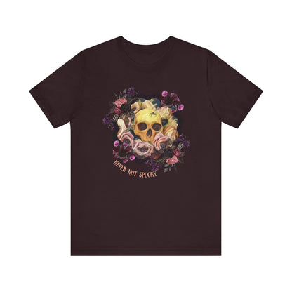 Never Not Spooky - Flower Skull Unisex Jersey Short Sleeve Tee