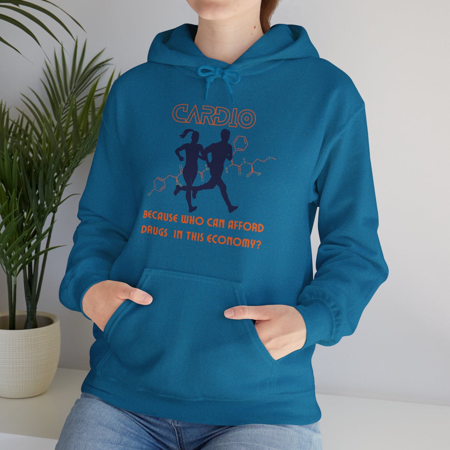 Cardio is Cheaper Than Drugs Unisex Heavy Blend™ Hooded Sweatshirt