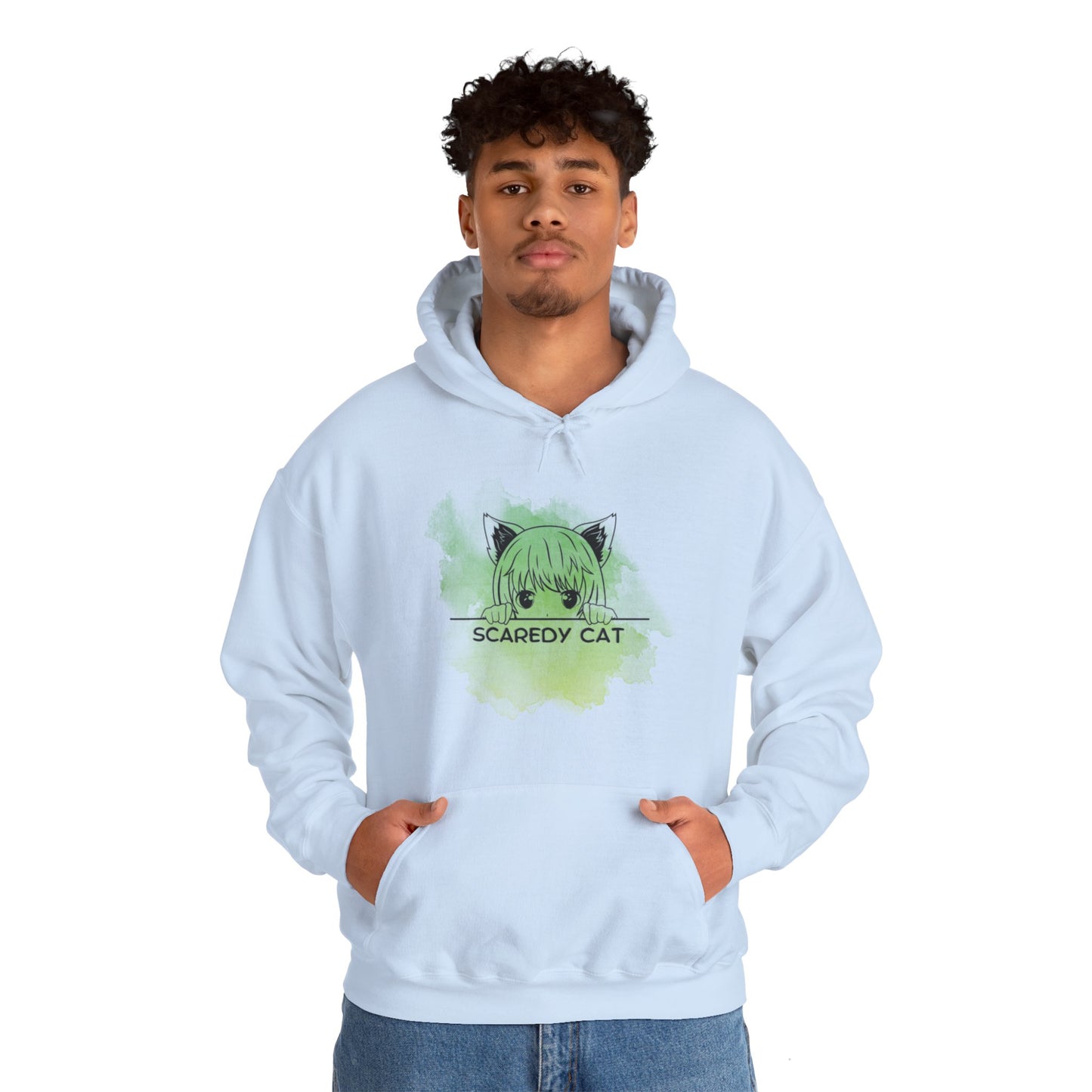 Anime Scaredy Cat Unisex Heavy Blend™ Hooded Sweatshirt