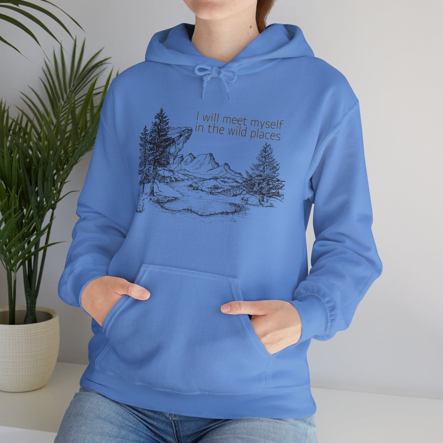 I Will Meet Myself In The Wild Places - Minimalist Unisex Heavy Blend™ Hooded Sweatshirt