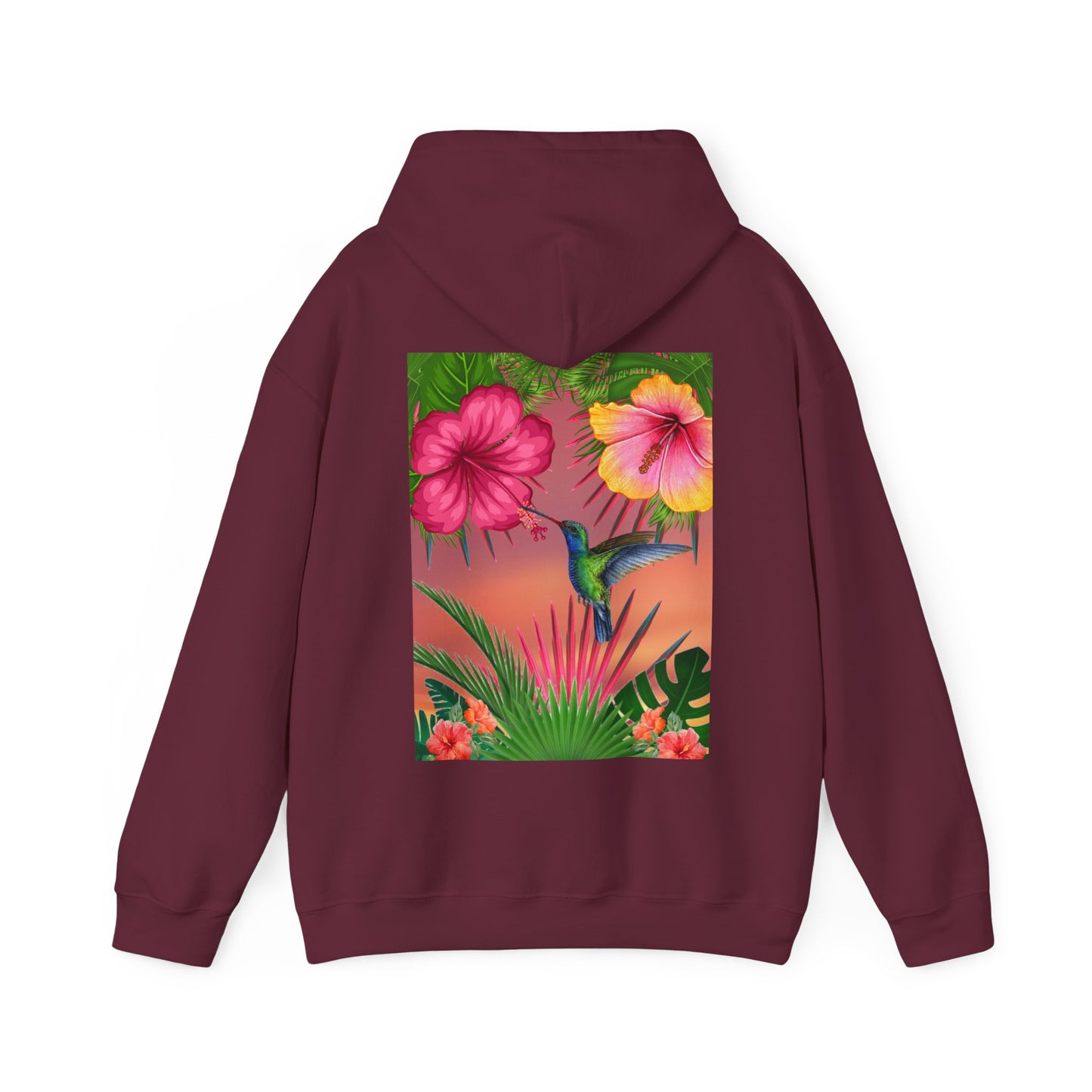 Hummingbird & Hibiscus Unisex Heavy Blend™ Hooded Sweatshirt