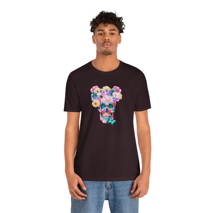 Neon Floral Skull Unisex Jersey Short Sleeve Tee