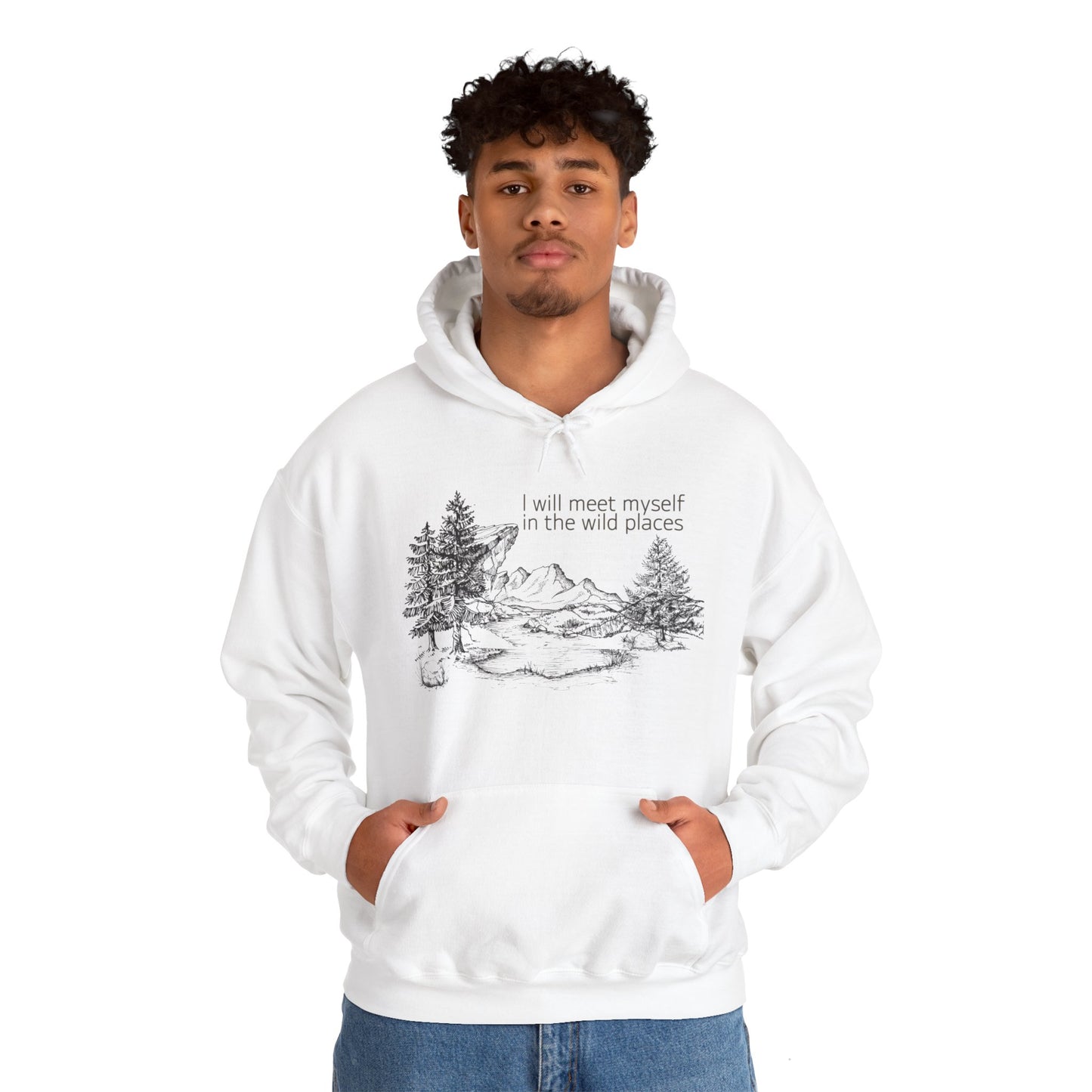 I Will Meet Myself In The Wild Places - Minimalist Unisex Heavy Blend™ Hooded Sweatshirt