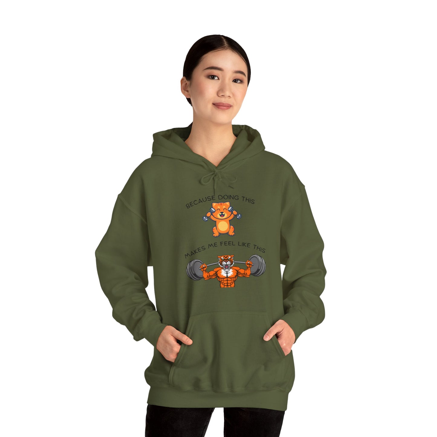 Tiger kitty got GAINS Unisex Heavy Blend™ Hooded Sweatshirt