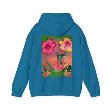 Hummingbird & Hibiscus Unisex Heavy Blend™ Hooded Sweatshirt