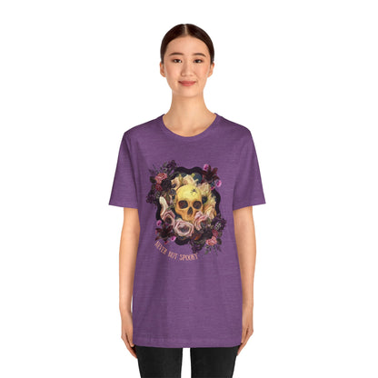 Never Not Spooky - Flower Skull Unisex Jersey Short Sleeve Tee