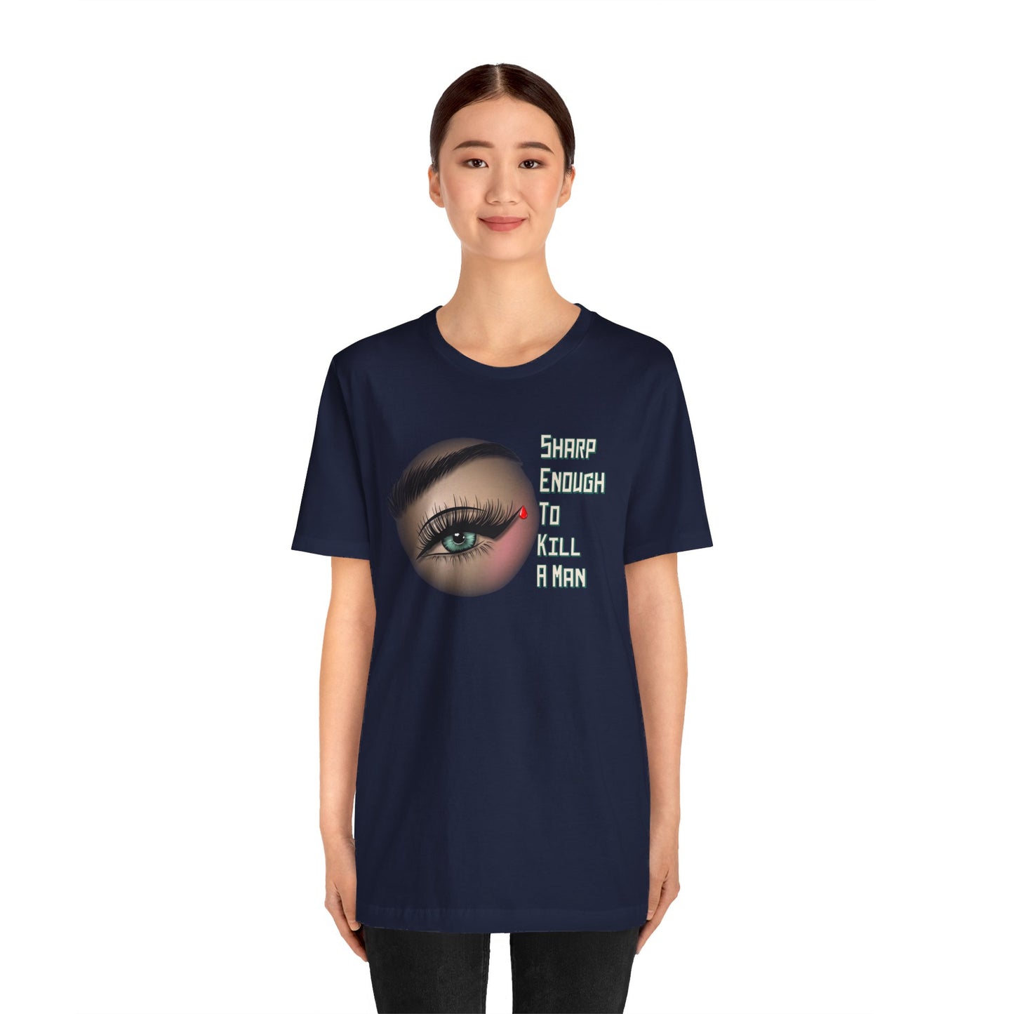 Sharp Enough (green eye) Unisex Jersey Short Sleeve Tee