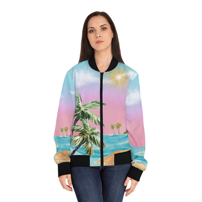 Beach Women's Bomber Jacket (AOP)