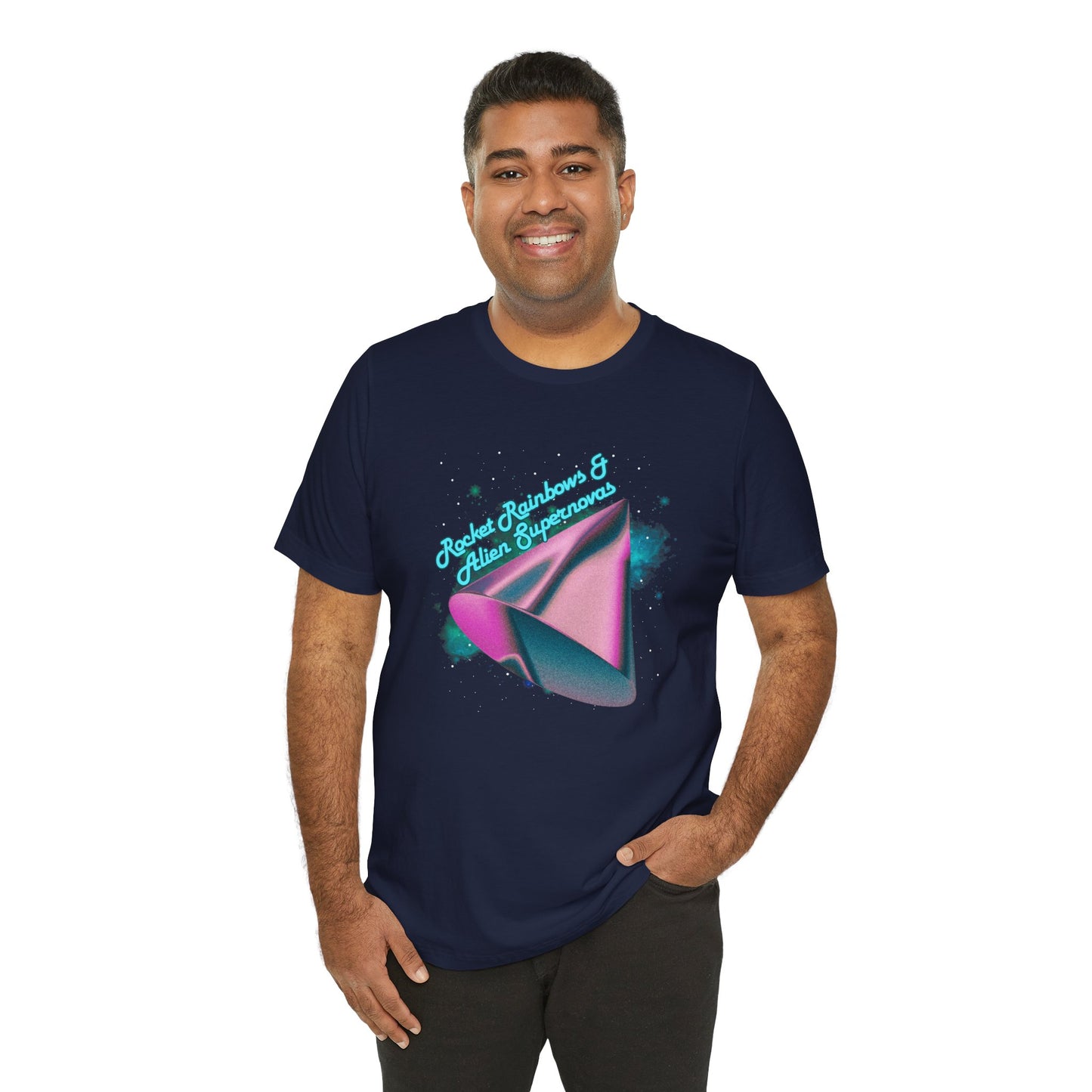 Rocket Rainbows & Alien Supernovas Unisex Jersey Short Sleeve Tee