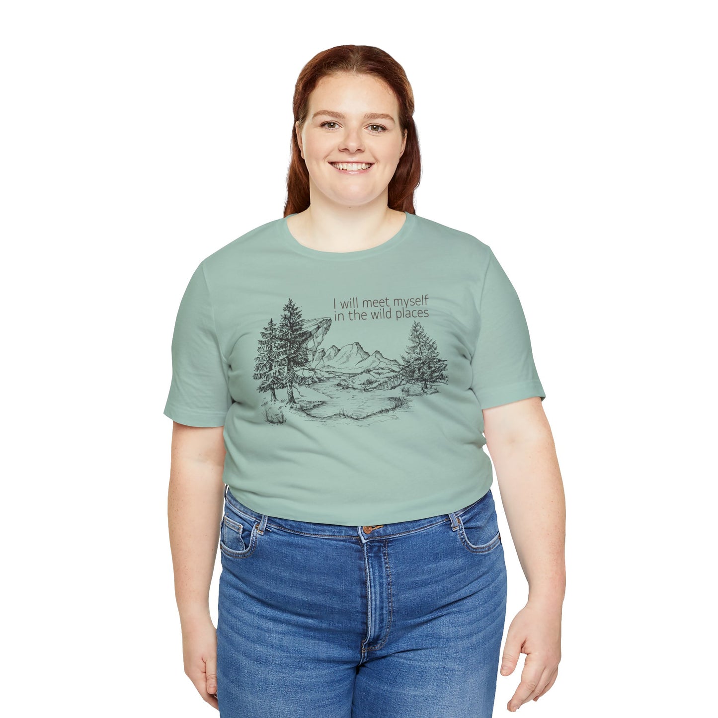 I Will Meet Myself In The Wild Places - Line Drawn Unisex Jersey Short Sleeve Tee