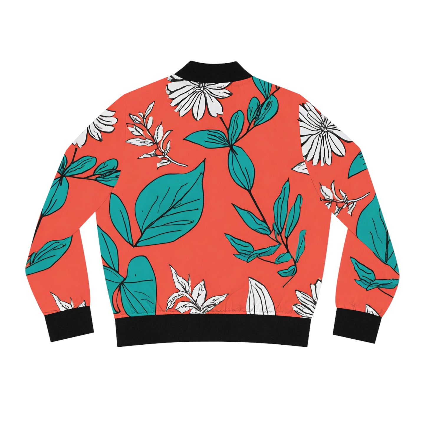 Coral Floral Women's Bomber Jacket (AOP)