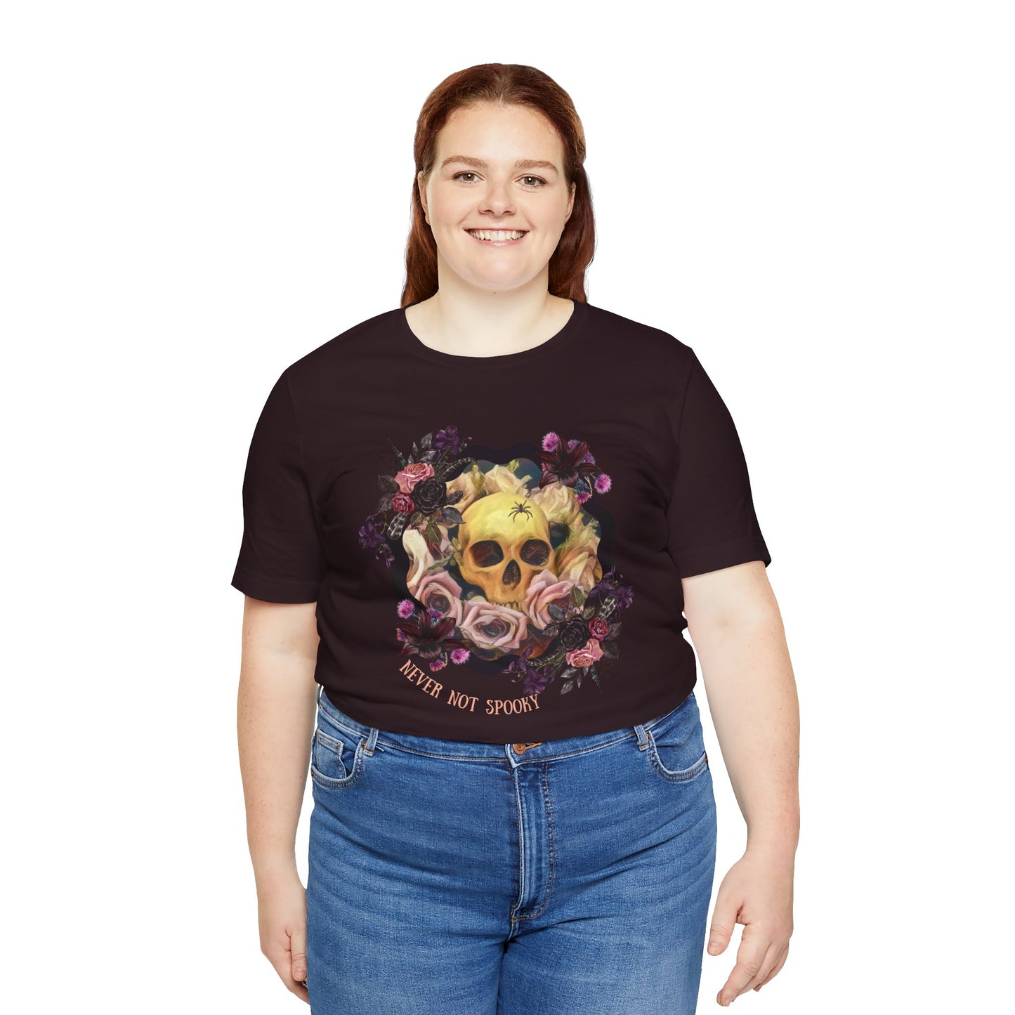 Never Not Spooky - Flower Skull Unisex Jersey Short Sleeve Tee