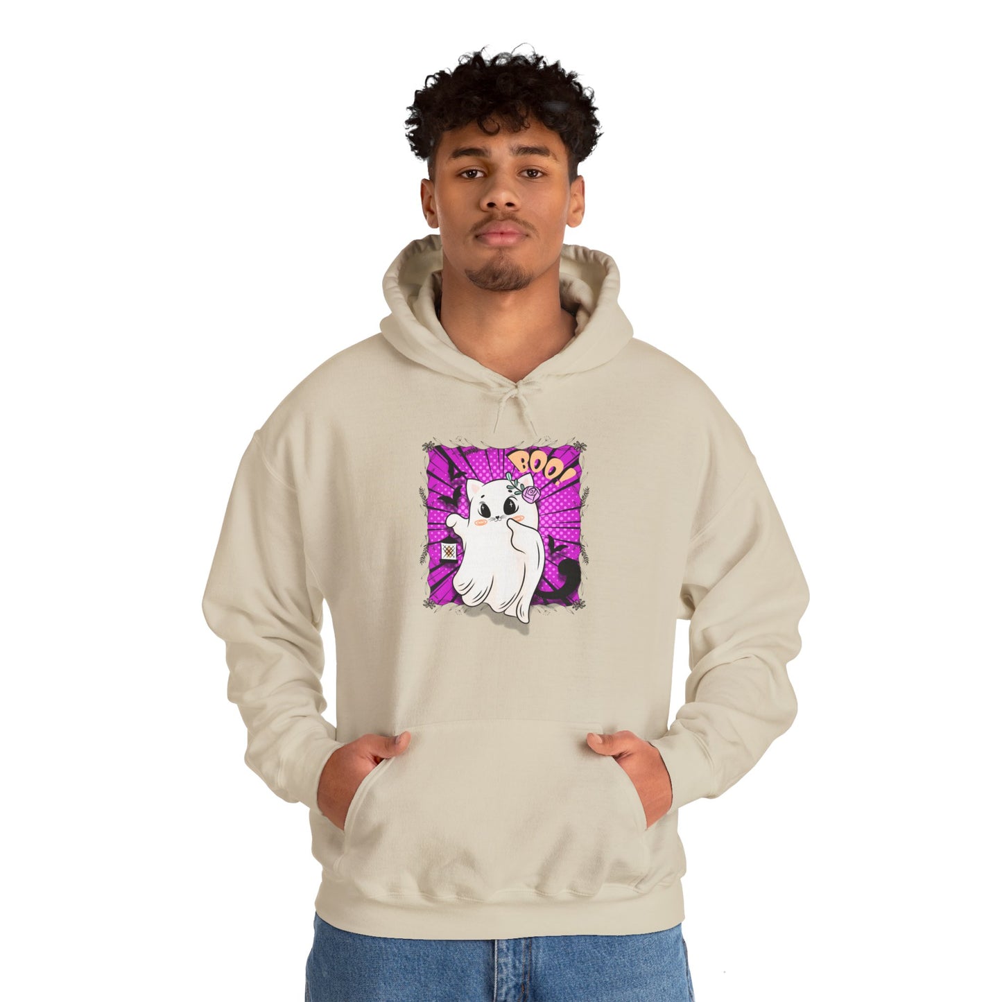 Boo Kitty Unisex Heavy Blend™ Hooded Sweatshirt