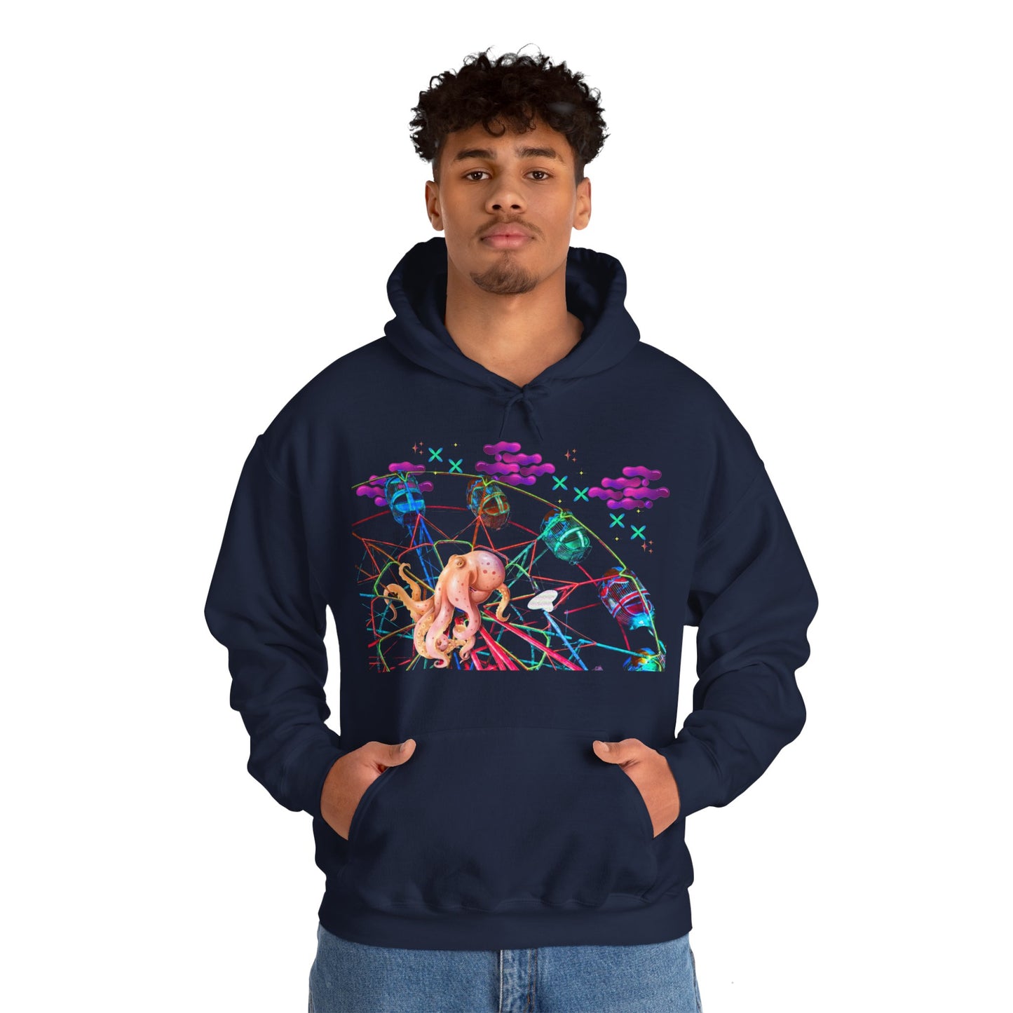 Octopi Ferris Wheel Unisex Heavy Blend™ Hooded Sweatshirt