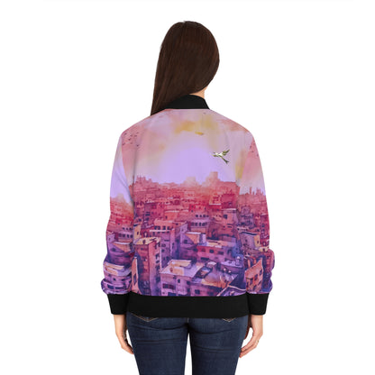 City Sunrise Women's Bomber Jacket (AOP)