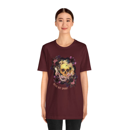 Never Not Spooky - Flower Skull Unisex Jersey Short Sleeve Tee