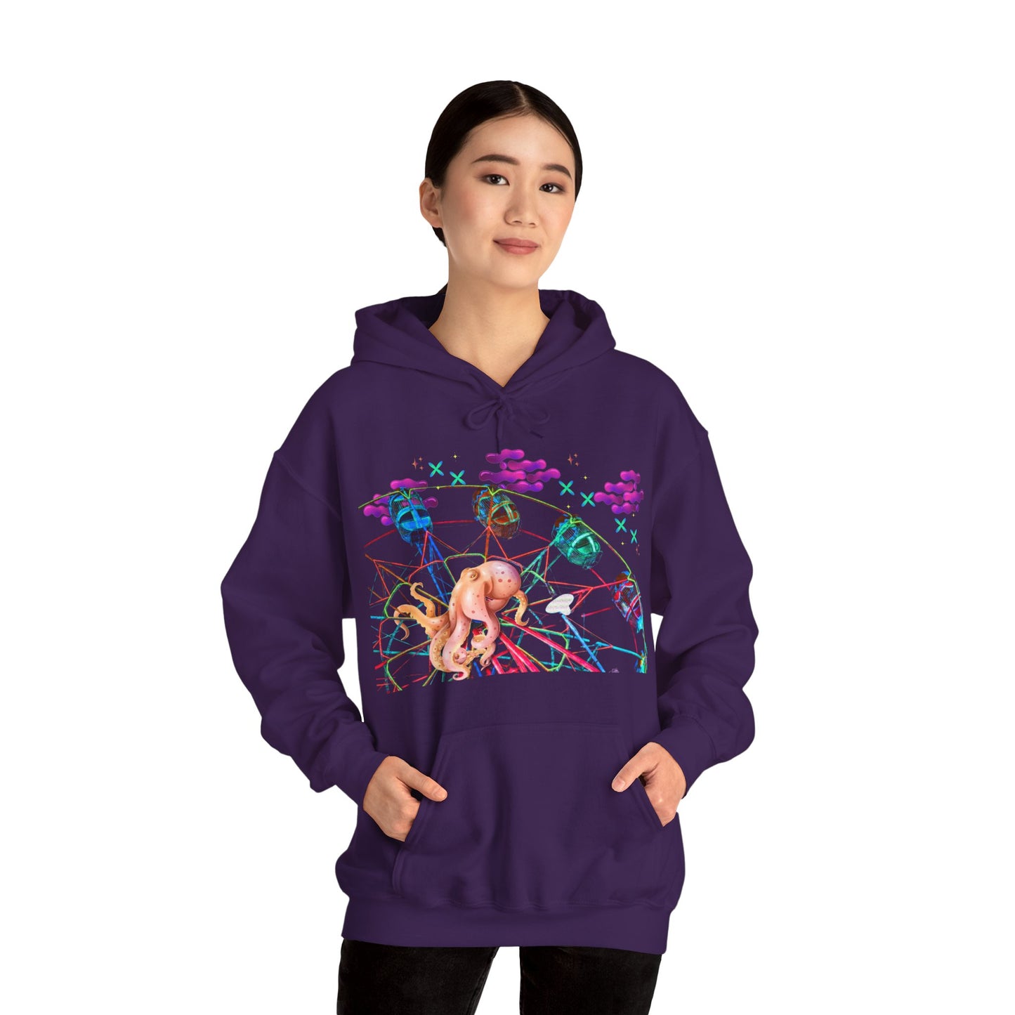 Octopi Ferris Wheel Unisex Heavy Blend™ Hooded Sweatshirt