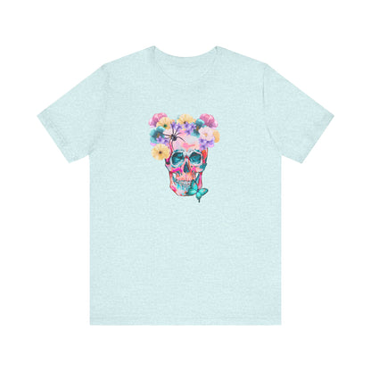 Neon Floral Skull Unisex Jersey Short Sleeve Tee