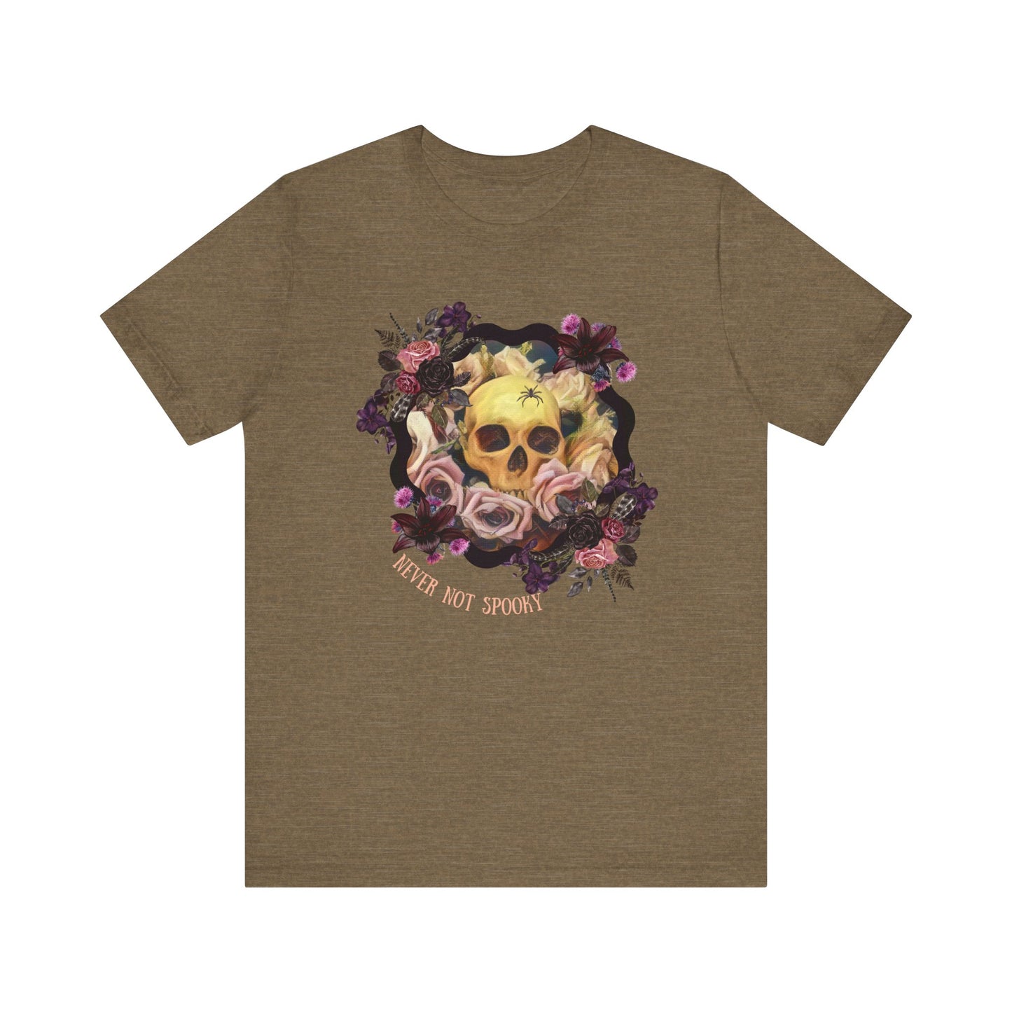 Never Not Spooky - Flower Skull Unisex Jersey Short Sleeve Tee