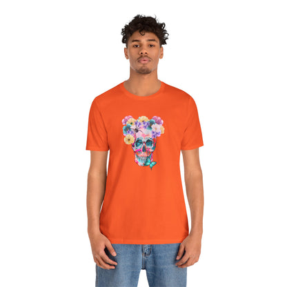 Neon Floral Skull Unisex Jersey Short Sleeve Tee