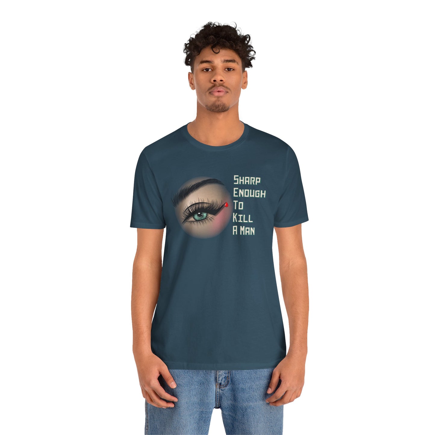 Sharp Enough (green eye) Unisex Jersey Short Sleeve Tee