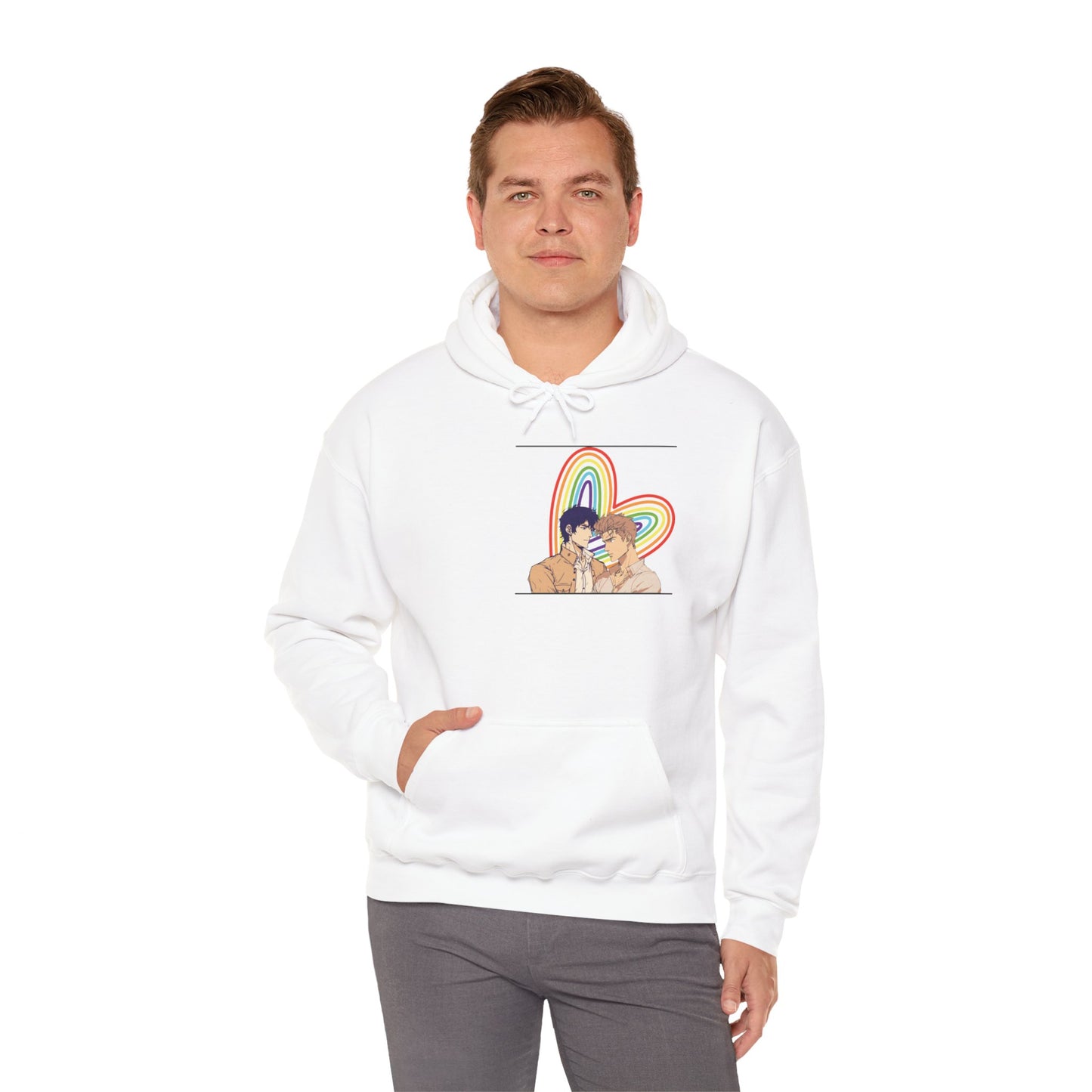 Anime Boy Love Pride Unisex Heavy Blend™ Hooded Sweatshirt