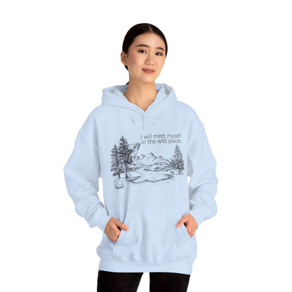 I Will Meet Myself In The Wild Places - Minimalist Unisex Heavy Blend™ Hooded Sweatshirt