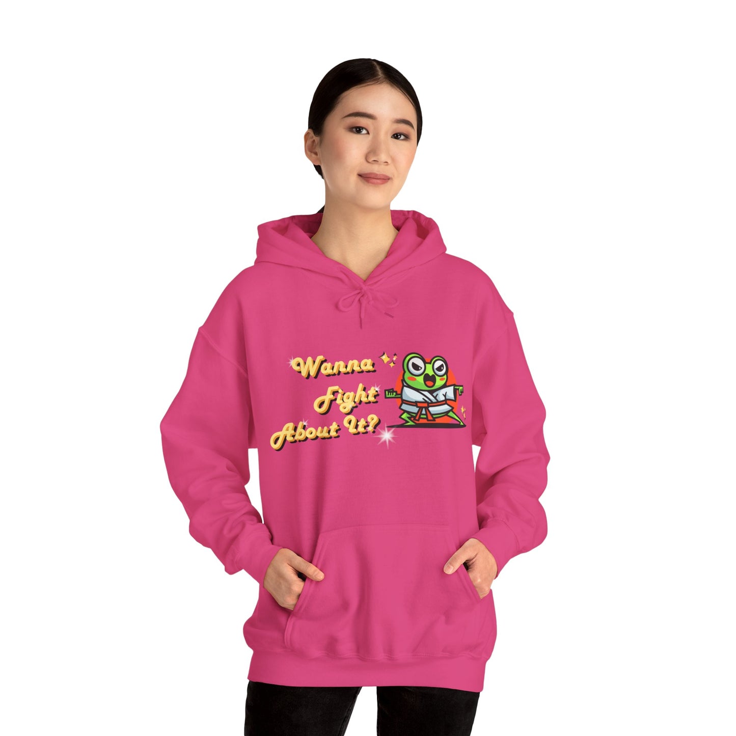 Feeling Froggy "Wanna Fight About It" Unisex Heavy Blend™ Hooded Sweatshirt