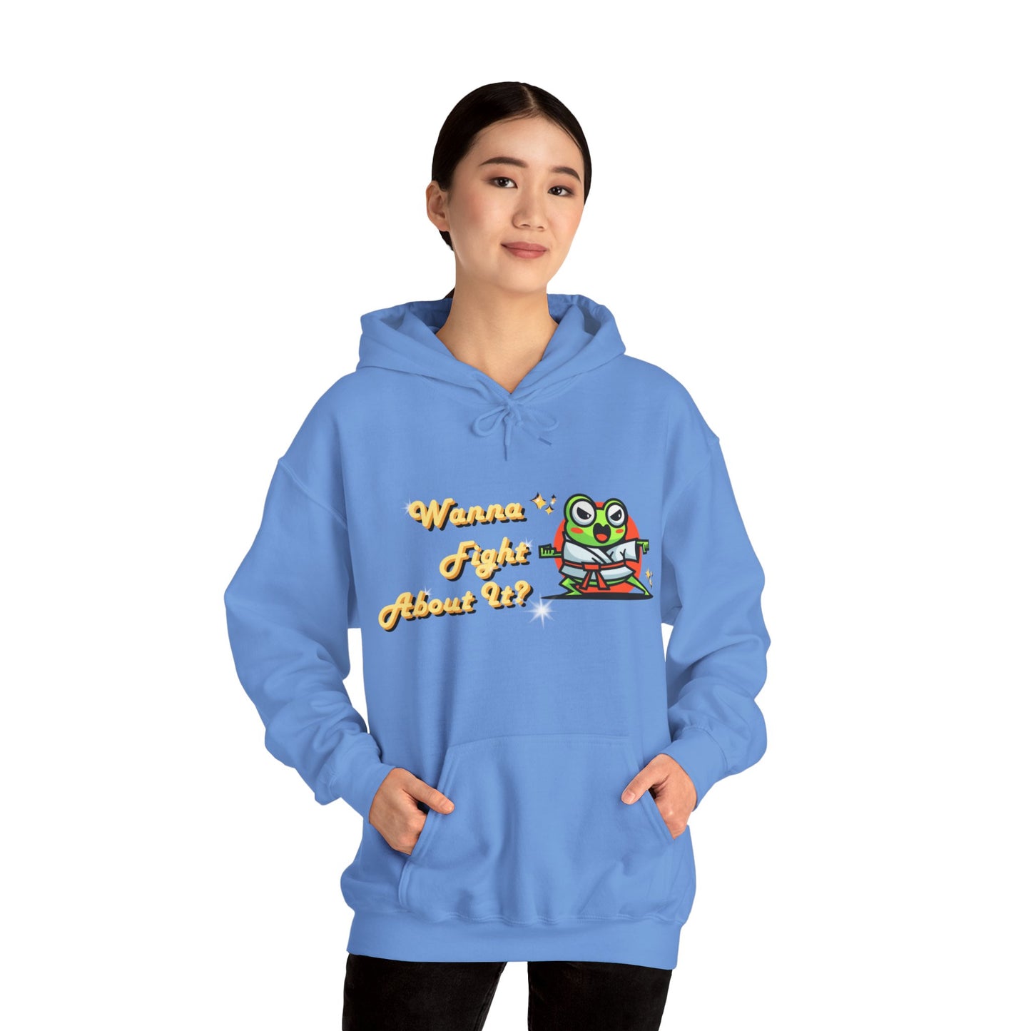 Feeling Froggy "Wanna Fight About It" Unisex Heavy Blend™ Hooded Sweatshirt