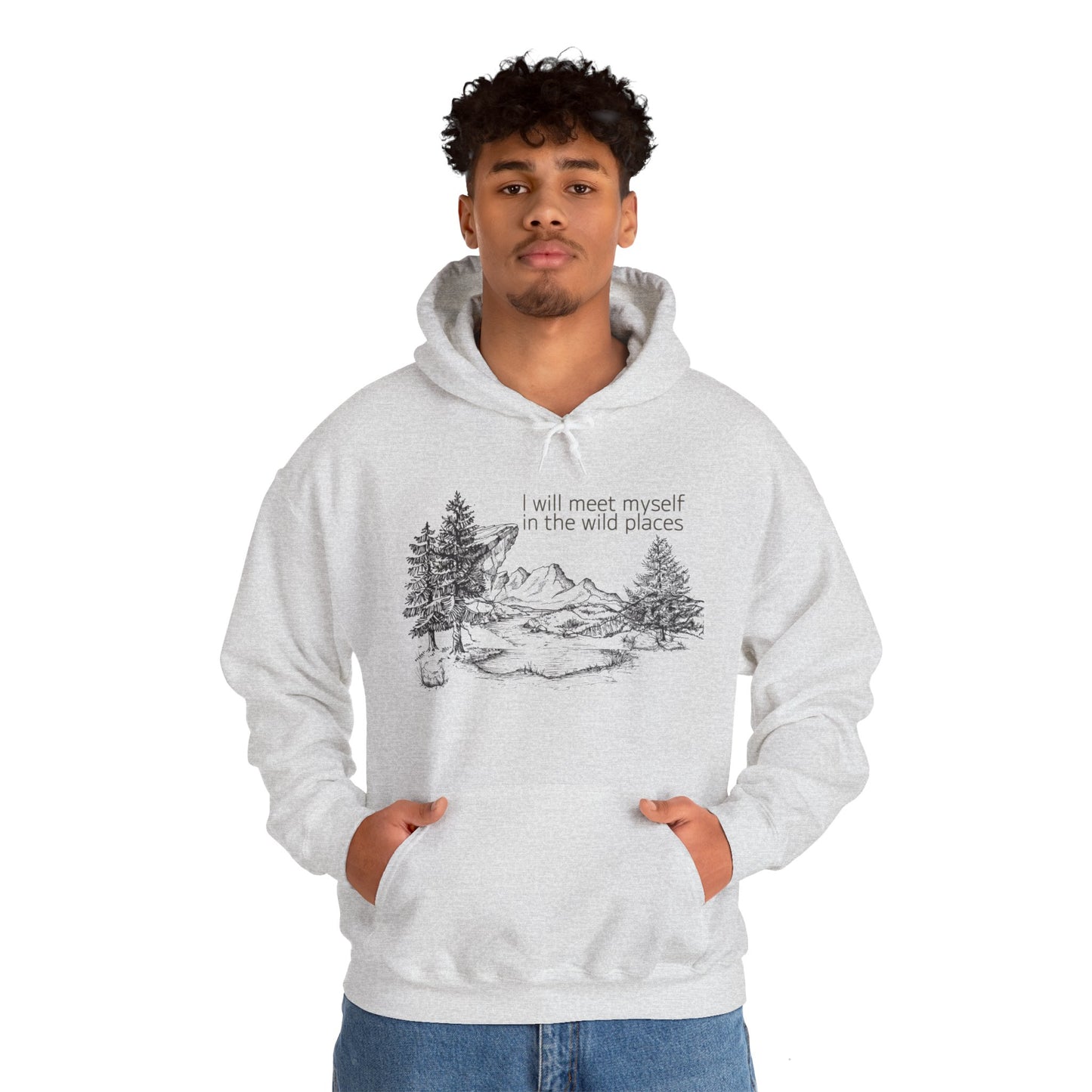 I Will Meet Myself In The Wild Places - Minimalist Unisex Heavy Blend™ Hooded Sweatshirt