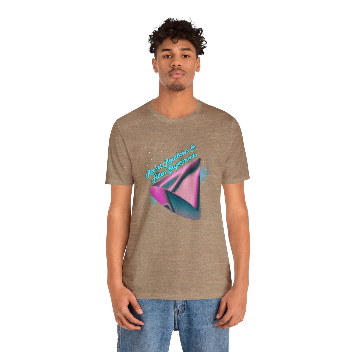 Rocket Rainbows & Alien Supernovas Unisex Jersey Short Sleeve Tee