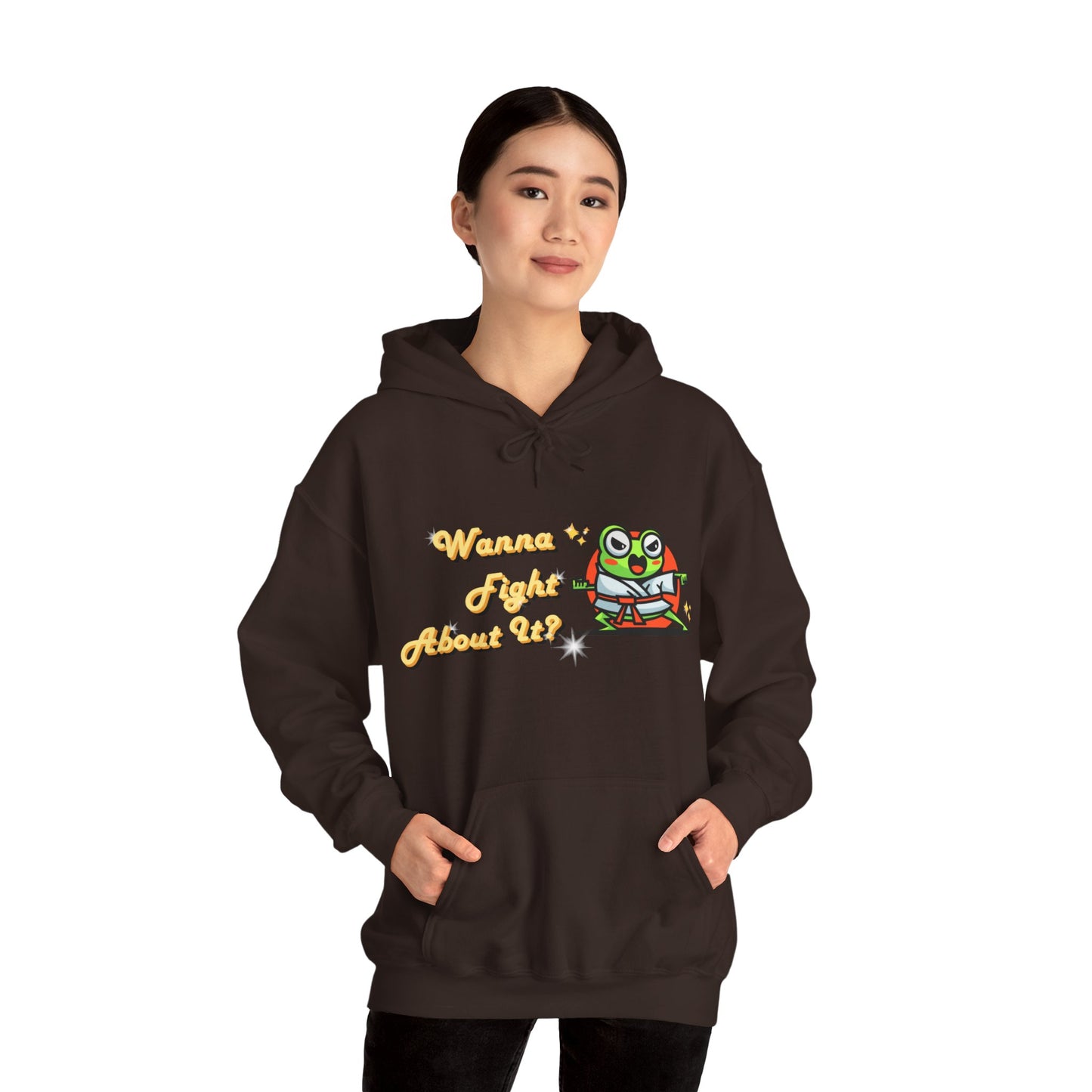 Feeling Froggy "Wanna Fight About It" Unisex Heavy Blend™ Hooded Sweatshirt