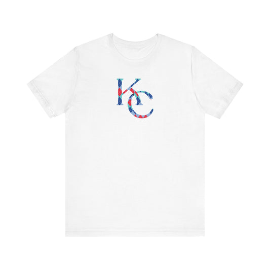 "KC" Kansas City Teams Colors - Argyle Print Unisex Jersey Short Sleeve Tee