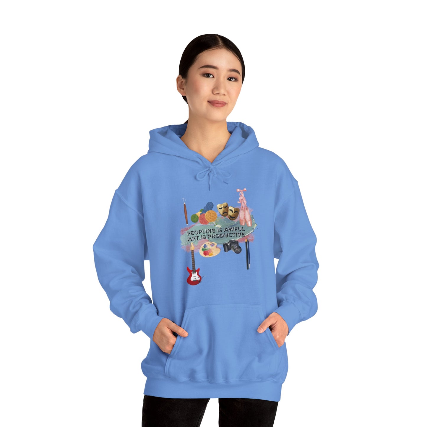 Peopling is awful. Art is productive. Unisex Heavy Blend™ Hooded Sweatshirt