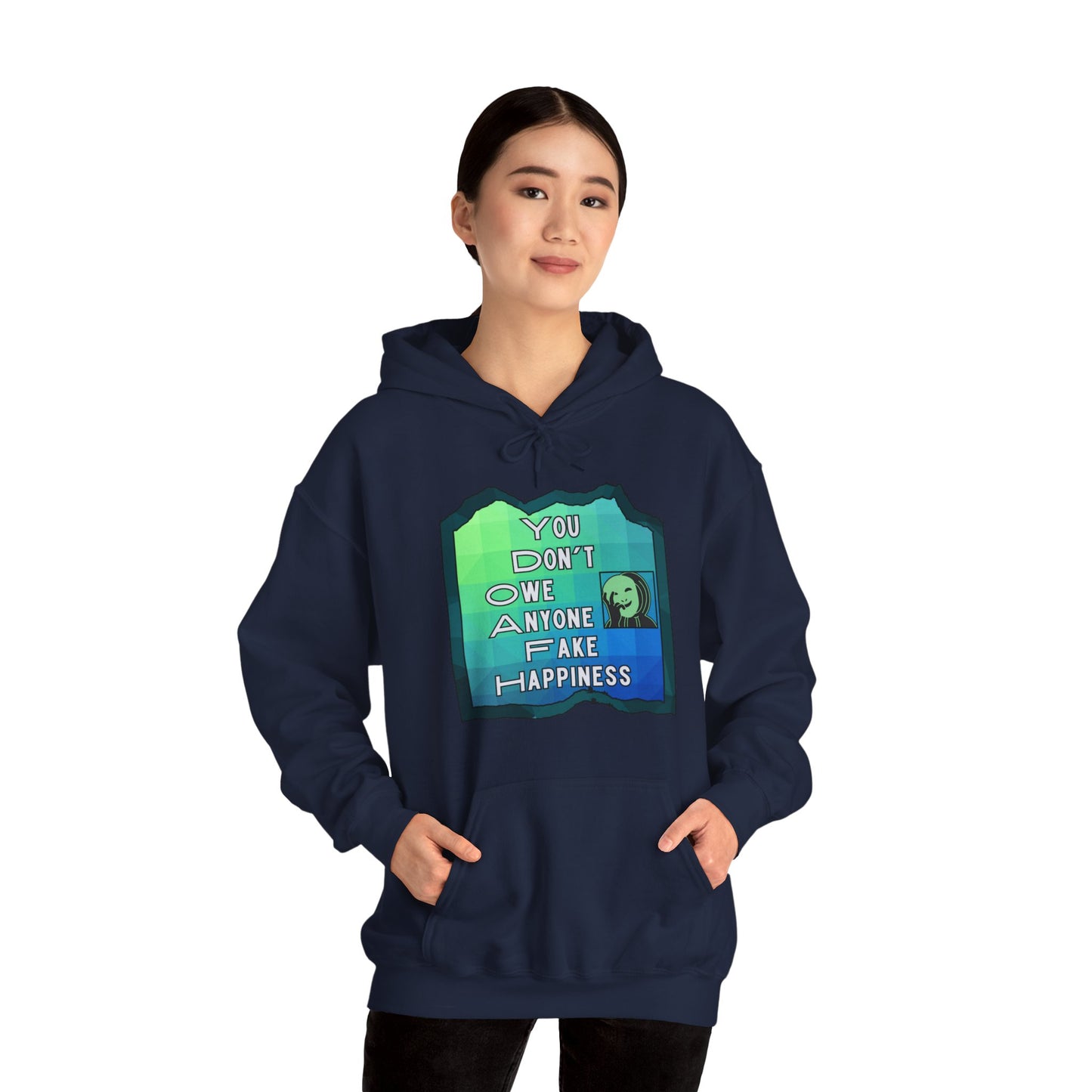 Fake Happiness Unisex Heavy Blend™ Hooded Sweatshirt