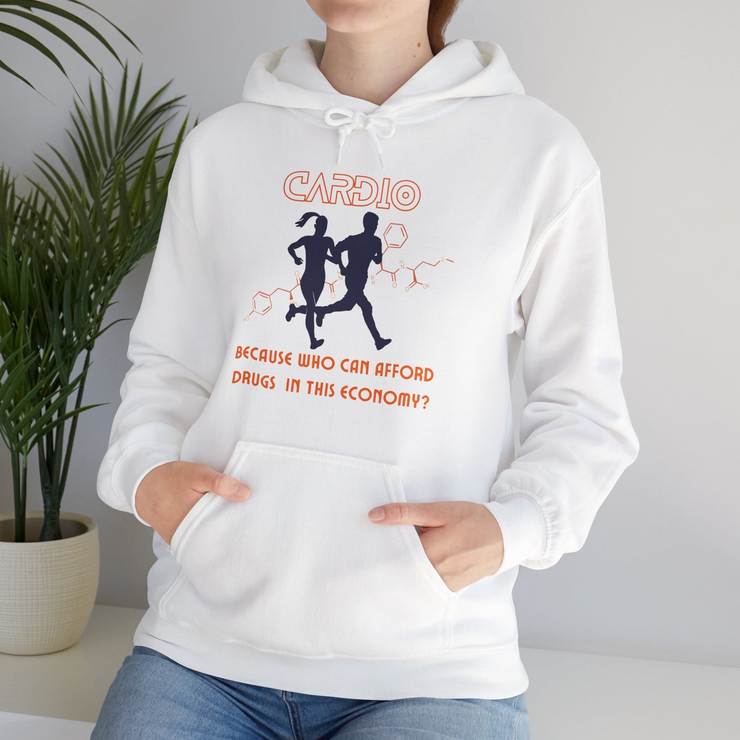 Cardio is Cheaper Than Drugs Unisex Heavy Blend™ Hooded Sweatshirt