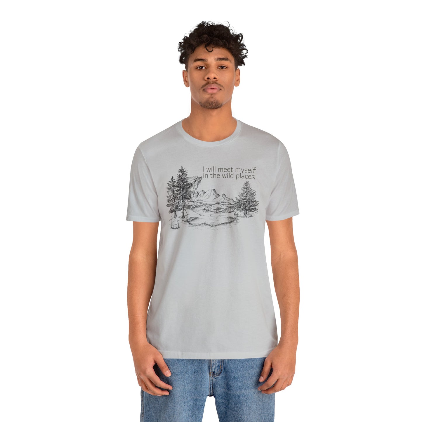 I Will Meet Myself In The Wild Places - Line Drawn Unisex Jersey Short Sleeve Tee